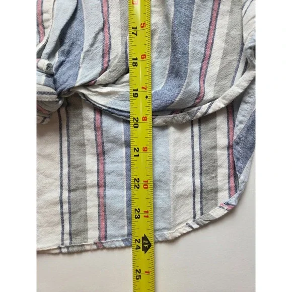 Abercrombie & Fitch Women's Stripe Knot Button Up Short Sleeve Top Size Small - Picture 4 of 5
